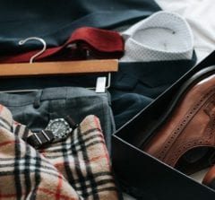 men's clothing, watch and shoes